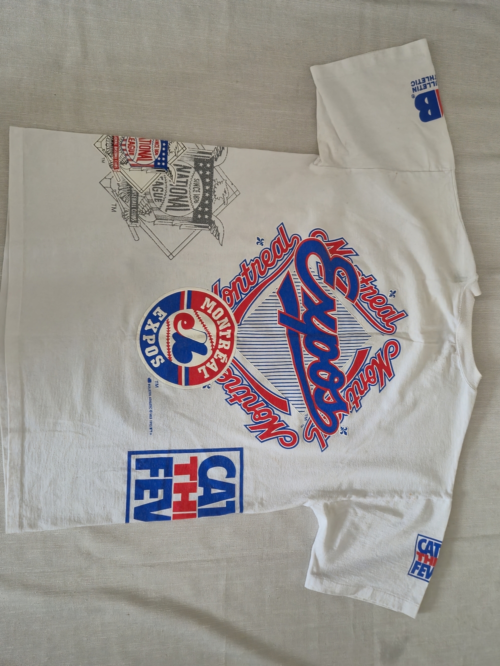 Vintage 1993 Montreal Expos All Over Print T-Shirt Bulletin Athletic - Picture 14 of 16